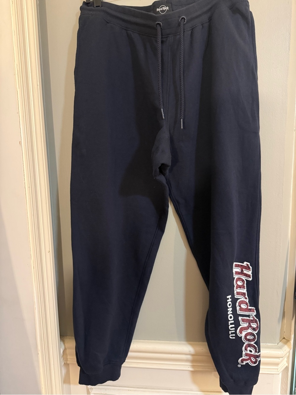 Hard Rock Honolulu Navy Jogger Sweatpants XXL Graphic Lounge Pants